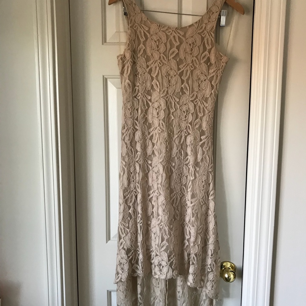 Tan lace dress